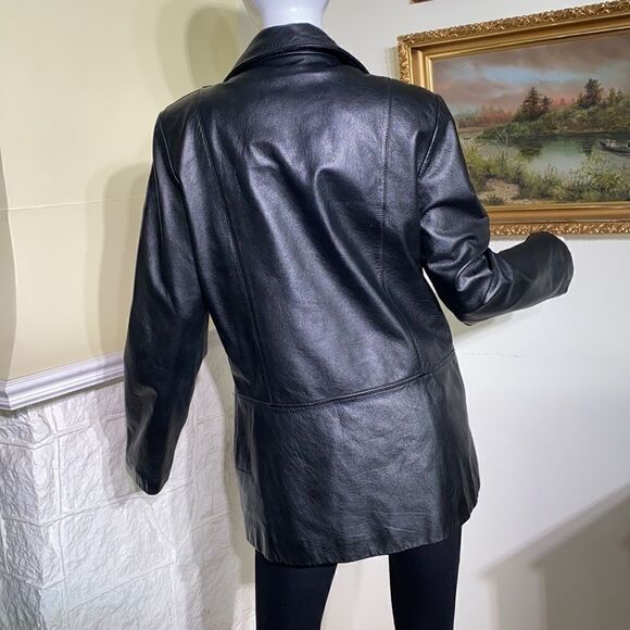 Danier Leather Black Car Length Coat - Picture 3 of 13